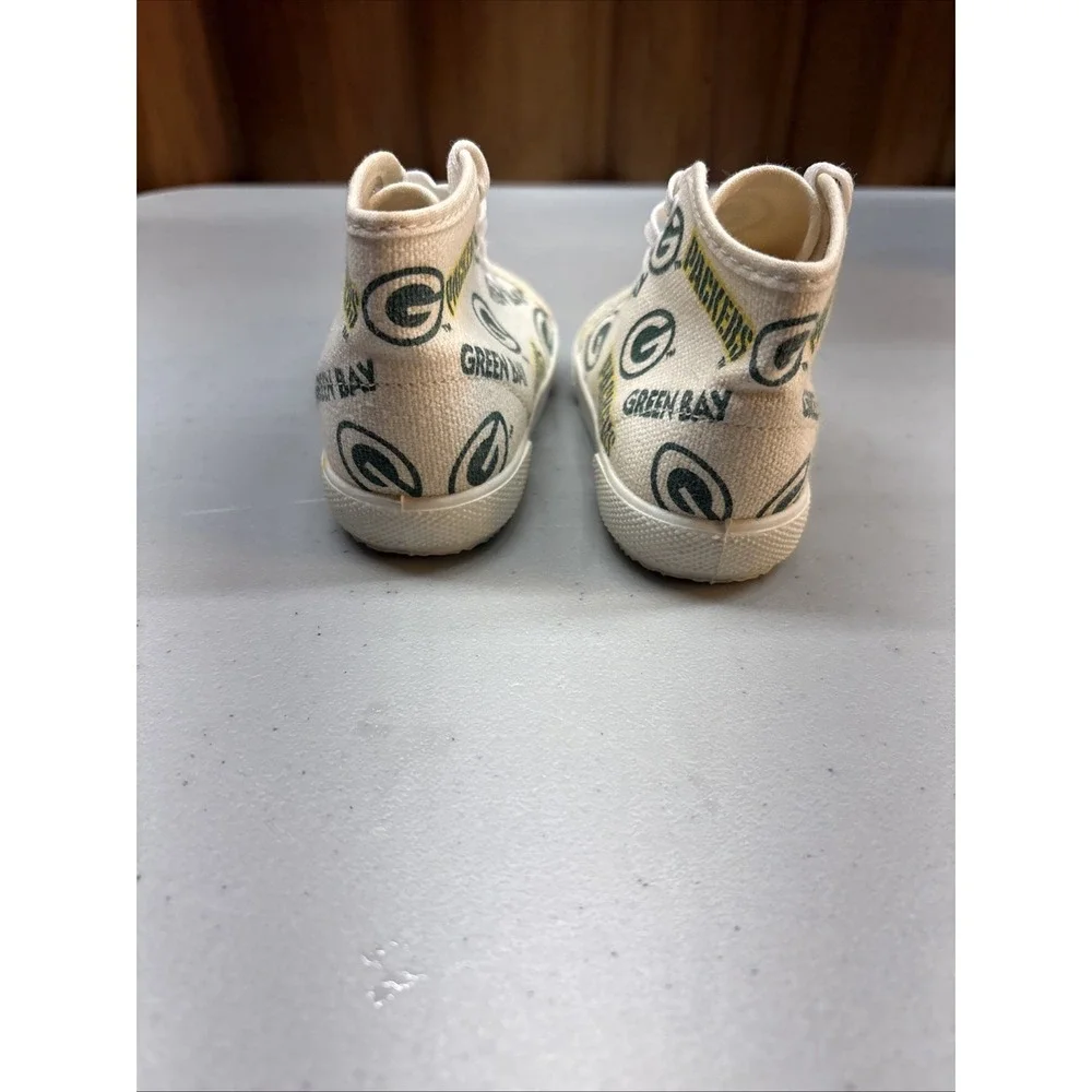 Green Bay Packers Baby High Top Shoes Size 1 Vintage Football USA Excellent
